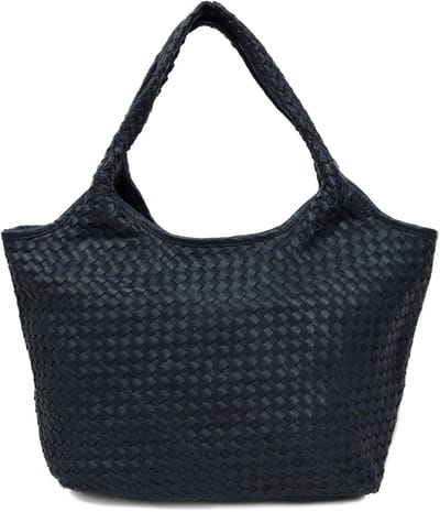 Bear Design Juliëtte Gevlochten Handtas - Donkerblauw