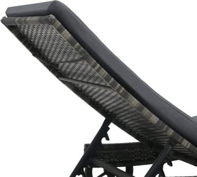 Luxe Verstelbare Wellness Ligstoel met Wielen en Premium Kussen – UV-bestendig Polyrotan – Antracietgrijs – Afmetingen op aanvraag – Casa Dorada