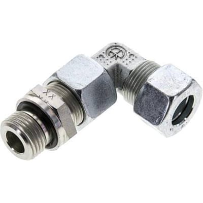 15L & G1/2'' Verzinkt Stalen L-Vorm Snijringkoppeling Buitendraad 315bar Verstelbaar ISO 8434-1