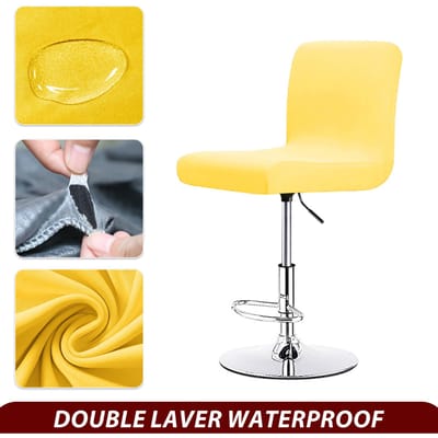 Housse de chaise de bar en tissu imperméable véritable Housse de chaise à dossier court extensible Lavable Housse en spandex bon marché Pour Décoration Maison Hôtel Banquet 1 Piece