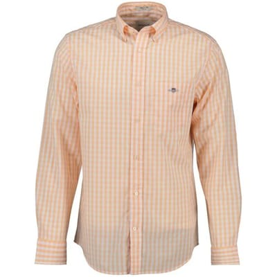 Gant Overhemd Classic Poplin Gingham Check Peachy Orange / male