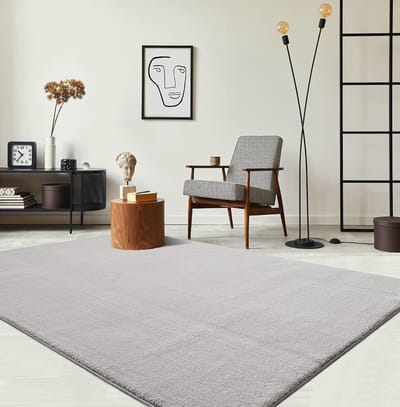 the carpet RELAX – Extra Zacht & Wasbaar Vloerkleed tot 30°C met Antislip Onderzijde – Fluweelachtige Structuur – Voor Slaapkamer of Woonkamer – Zilver, 80 x 300 cm