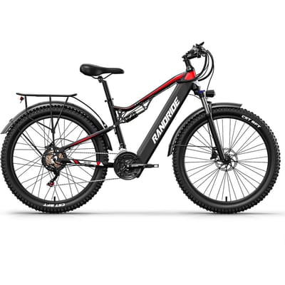 Vélo électrique RANDRIDE 27,5 pouces pour homme, tout suspendu, VTT, freins hydrauliques SHIMANO 1000 W, pour adulte noir