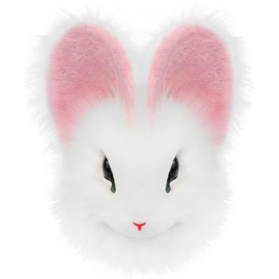 Pluche Konijnenmasker Dierlijk Konijn Kunstbont Volledig Hoofd Cosplay Kostuum Rekwisieten Voor Paasfeest pink