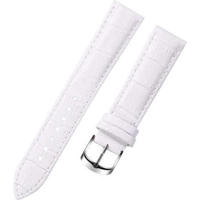 8 10 12 14 15 16 17 18 19 20 mm bracelet de montre en cuir véritable montre ceinture bracelet montres bande femme rouge blanc noir 20mm blanc