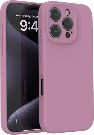 Lunso Geschikt voor iPhone 16 Pro hoesje - Flexibel siliconen Backcover - Paars