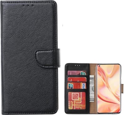 Bookcase Geschikt voor: Oppo A93 - Zwart - portemonnee hoesje