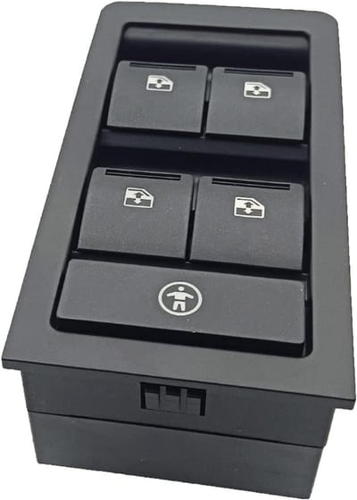 Hoofdschakelaar Raamheffer - Raambediening Knop - Auto Reparatie - Directe Vervanging - Standaard Afmetingen - Zwart