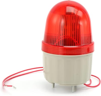 Waarschuwingslampje - Alarmlicht - Veiligheid Signalering - Akoestisch en Lichtalarm - 12x7x12 cm - Rood