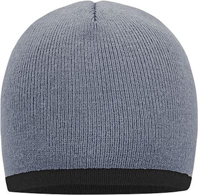 Myrtle Beach 'Contrasting Border Beanie' Lichtgrijs/Donkergrijs