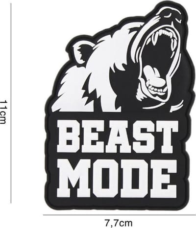 Embleem 3D PVC Beast Mode Zwart