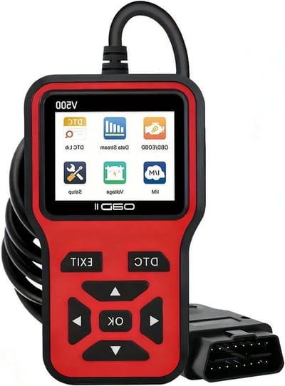 OBD2 Scanner - Autodiagnoseapparaat OBD Lezer - Voertuig Diagnose - Plug and Play - Standaard 16-pins - Rood