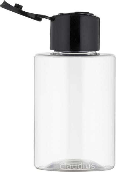 Lege Plastic Fles 50 ml Pet transparant - met zwarte klepdop - set van 10 stuks - navulbaar - leeg - reisverpakking - hotelmini