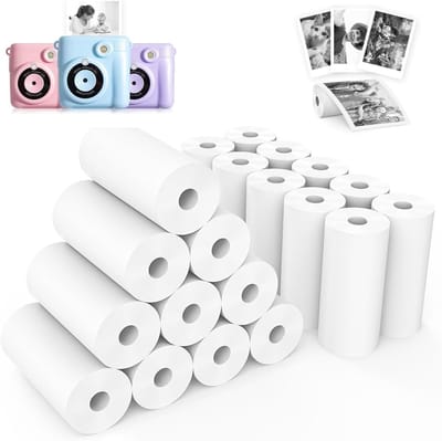 20 Stuks Printpapier voor Kindercamera's - Thermisch Afdrukpapier voor Directe Foto's, 5.7x2.5cm, Geschikt voor Creatieve Kinderen