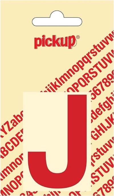 Pickup plakletter Helvetica 60 mm - rood J