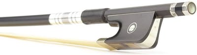 ELS FBA-10/44 altvioolstrijkstok, 4/4, glasvezel, zwart, rond, ebben slof, enkel oog, balein imitatie