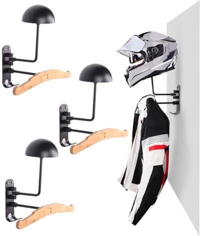Helmhouder Muur - Muurbeugel Helm - Helm Opslag - 180° Draaibaar Design - Ø 12 cm Kussen - Niet gespecificeerd
