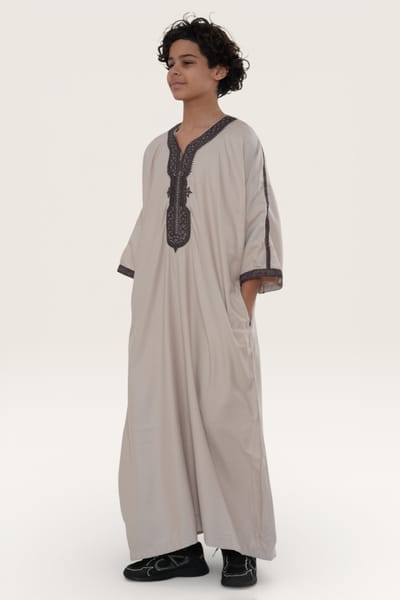 Kinderen jongens zalm bordeaux Marokkaanse Thobe gewaad Djellaba Gandoura Eid Jubba- K-HM66