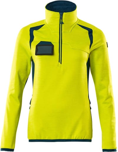 Mascot Accelerate Safe Fleecetrui met korte rits 19353-316 - hi-vis geel/donkerpetrol - 2XL