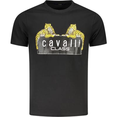 Cavalli Class Zwarte Katoenen Heren T-Shirt