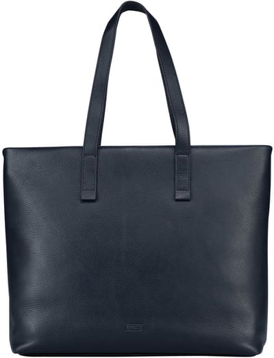 JOST Leren business tas shopper met laptopvak Tromsoe Business Shopper Blue donkerblauw