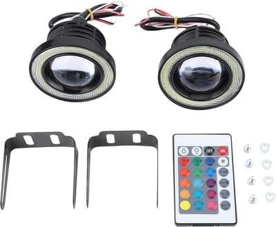 LED Mistlampen - Angel Eye - Veilig Rijden - Afstandsbediening - 3.5 Inch - Geel