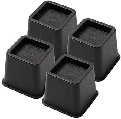 Bedverhogers Set - Meubel Lifters - Extra Opbergruimte - Heavy Duty Plastic - 4 Stuks - Zwart