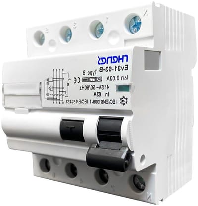 Aardlekschakelaar - Stroomonderbreker - Elektrische Beveiliging - Type B - 25-63A - Wit