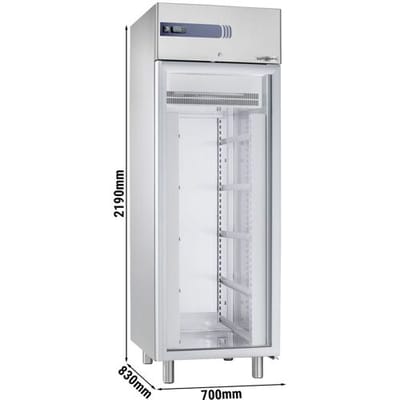 GGM Gastro Pastakühlschrank Edelstahl Premium PLUS - EN 600x400 - 585 Liter - mit 1 Glastür Zilver