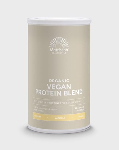 Mattisson - Biologische Vegan Proteïne Blend 63% - Eiwitpoeder - Vanille - 400 Gram