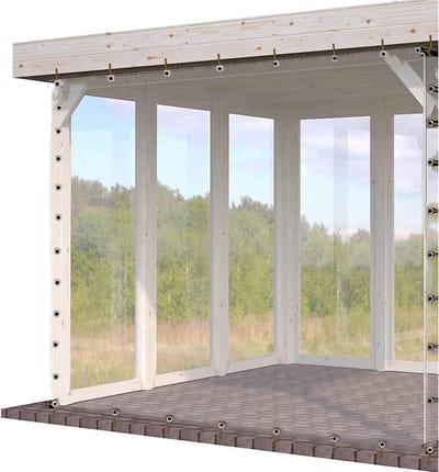 Transparant Zeil - Buiten Gordijn - Terras Afschermen - Waterdicht Glasvezel - 10 x 12 Inch - Helder