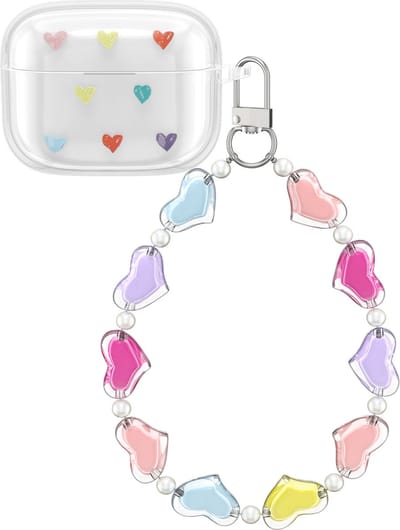 kwmobile oordopjes case geschikt voor Sony LinkBuds S hoesje - Oortjes hoes met armband - Draadloze in-ear koptelefoon cover - In transparant / meerkleurig