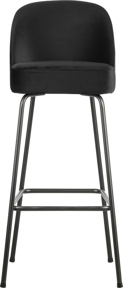 WOOOD Vogue Barstoel - Velvet - Zwart - 103x50x55