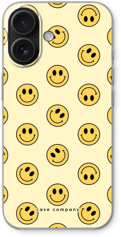 Case Company® - Hoesje geschikt voor iPhone 16 hoesje - Smiley N°2 - Soft Cover Telefoonhoesje - Bescherming aan alle Kanten en Schermrand