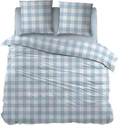 Snoozing Lies - Flanel - Dekbedovertrek - Eenpersoons - 140x200/220 cm + 1 kussensloop 60x70 cm - Blauw