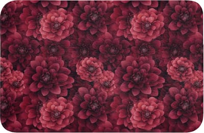 Badmat 60x40 cm - Antislip - Dahlias - Bloemen - Rood - Badmatten voor badkamer - Badkamermat - Douchemat - Badkamer mat