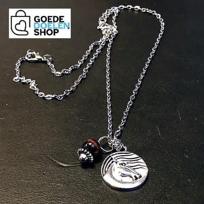 GoedeDoelen.Shop | Ketting Nora | Paarden Ketting | Ketting Met Natuursteen | Rode Tijgeroog | Amulet Ketting | Paardenwelzijn | Cadeautje | Dierenwelzijn | Wellness-House