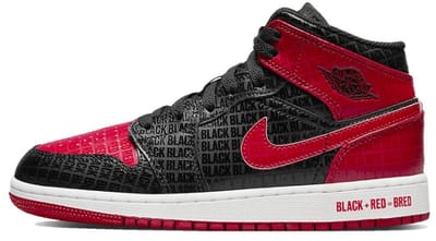 Air Jordan 1 Mid Bred Text (GS) - Maat 35.5