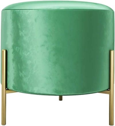Ronde voetenbank - Ottomaanse kruk - Ontspannen zitten - Duurzaam metalen frame - 40x40CM - Groen