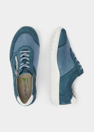 Sneakers met schokabsorberende luchtkussenzool - blauw / wit - Gr. 5,5 van Goldner Fashion
