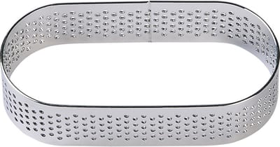 BrandNewCake® Taartring RVS - Ovaal Geperforeerd 8x3,5x2cm - Kookring - Bakring