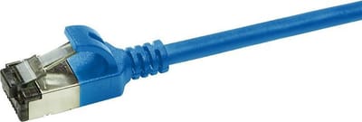 LogiLink CQ9016S RJ45 Netwerkkabel, patchkabel CAT 6A U/FTP 0.30 m Blauw Extreem dun, Vlambestendig, Flexibel, Folie afscherming, Halogeenvrij, Snagless,