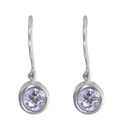 Behave - Oorbellen - 925 Sterling Zilver - Oorhangers met Transparante Zirconia Steen