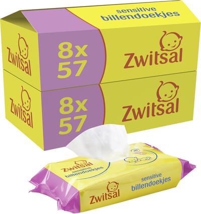 Zwitsal Billendoekjes Sensitive - Baby - 2x (8 x 57 stuks)
