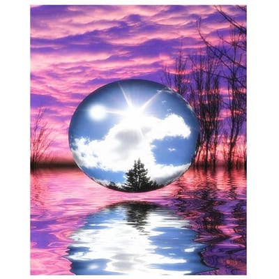Diamant mozaïek landschap diamant schilderij water kruissteek diamant borduurwerk schilderachtig 20X30CM pink