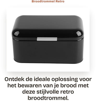Dailygoods- Broodtrommel Vingerafdrukbestendig - Opbergdoos - Broodopslag - Brooddoos - Duurzaam IJzermateriaal - Grote Capaciteit