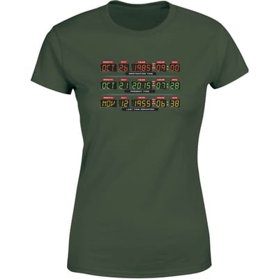 Back To The Future Destination Clock Women's T-Shirt - Green - XS