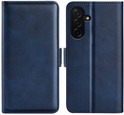 MobyDefend Hoesje - Geschikt voor Samsung Galaxy A27 - Luxe Wallet Book Case (Sluiting Zijkant) - Blauw