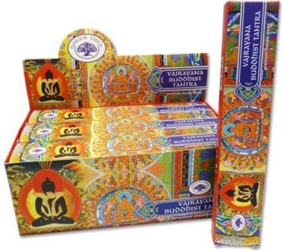 Wierook-Buddhist Tantra-Box-12-pakjes-á-15-stokjes