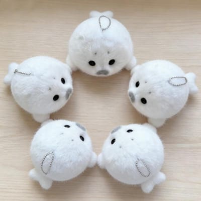 s Nieuwe Schattige Baby Zeehond Pop Pluche Speelgoed Hanger Simulatie Oceaan Speelgoed Souvenir Zeehond Hanger Pop Tas Hangend Sleutelhanger Koppel Cadeaus WHITE gray
